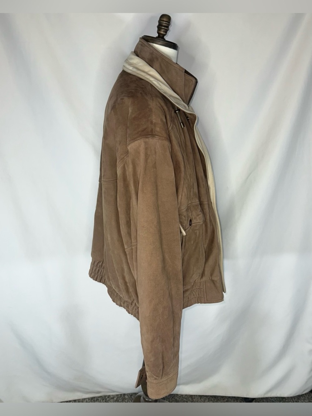 Vintage Excelled Suede Leather Bomber Jacket 3XL Brown Two-Tone Oversized 90s - Picture 5 of 11